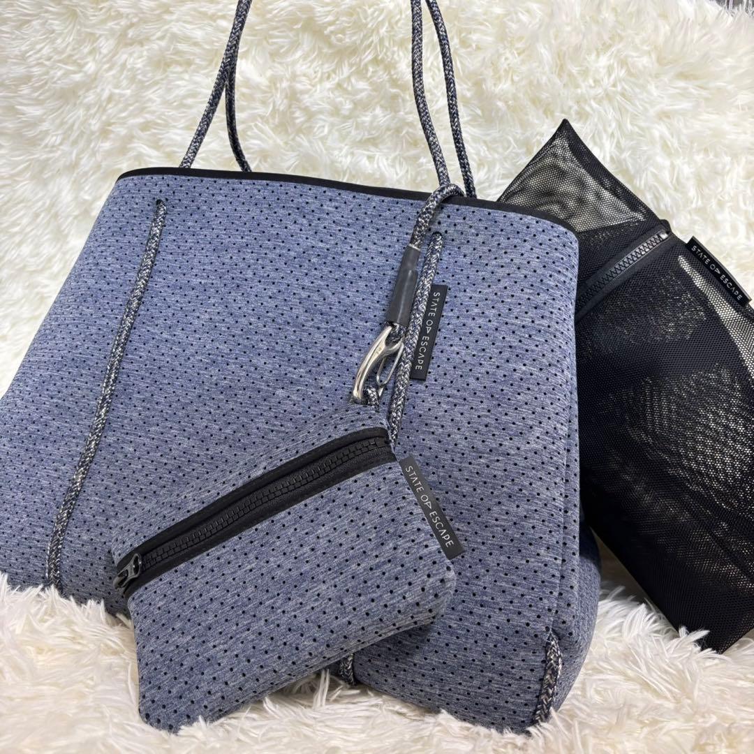 極美品 大容量 レアカラー ステイトオブエスケープ マザーズバッグ ポーチ付き