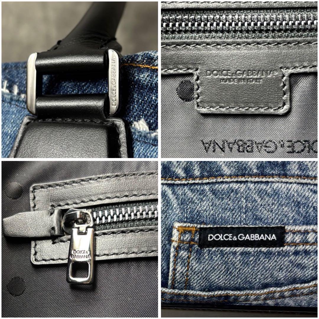 DOLCE&GABBANA デニム ロゴエンブロイダリー トートバッグ 2way