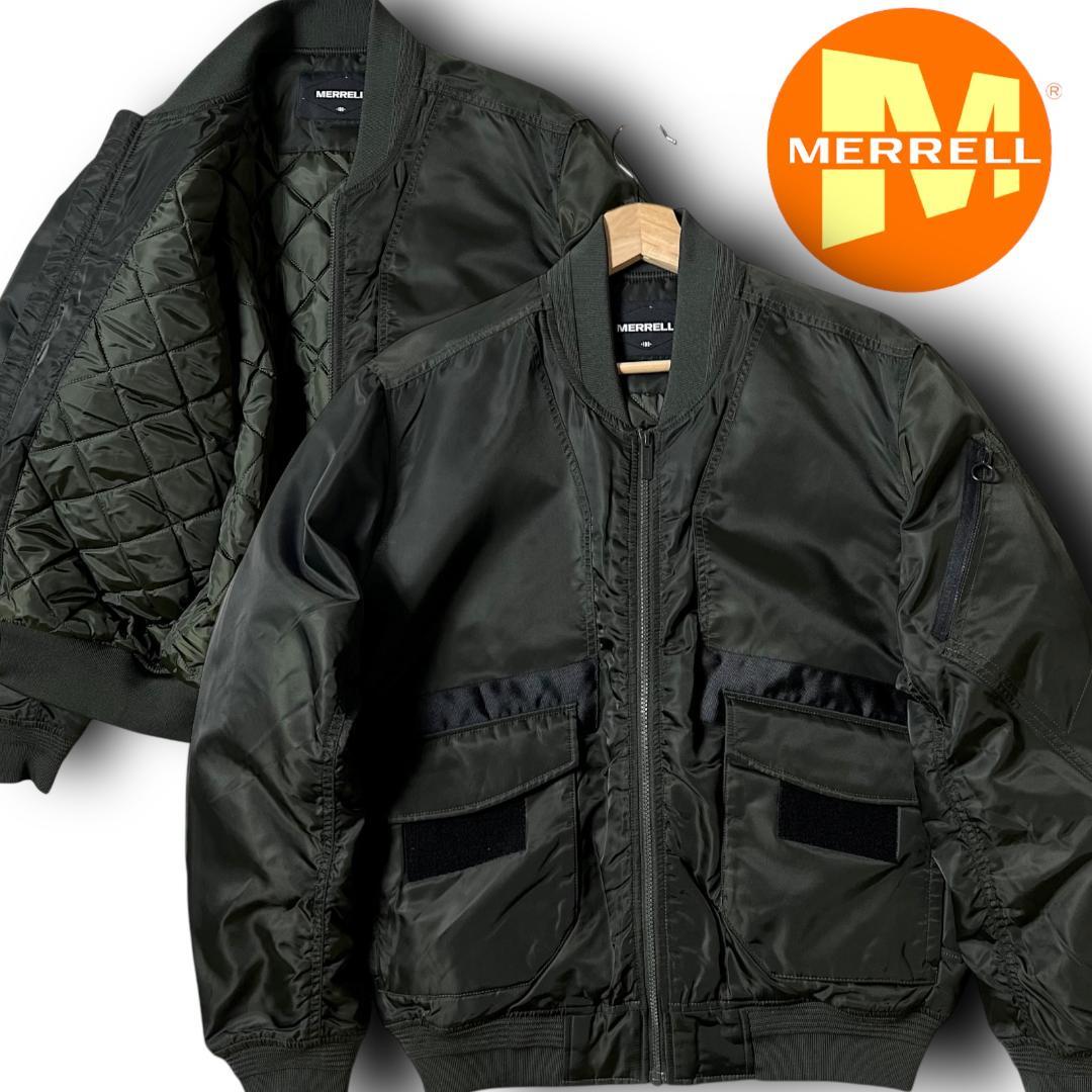 L メレル 裏地キルティング ボンバージャケット MA-1 オリーブ系
