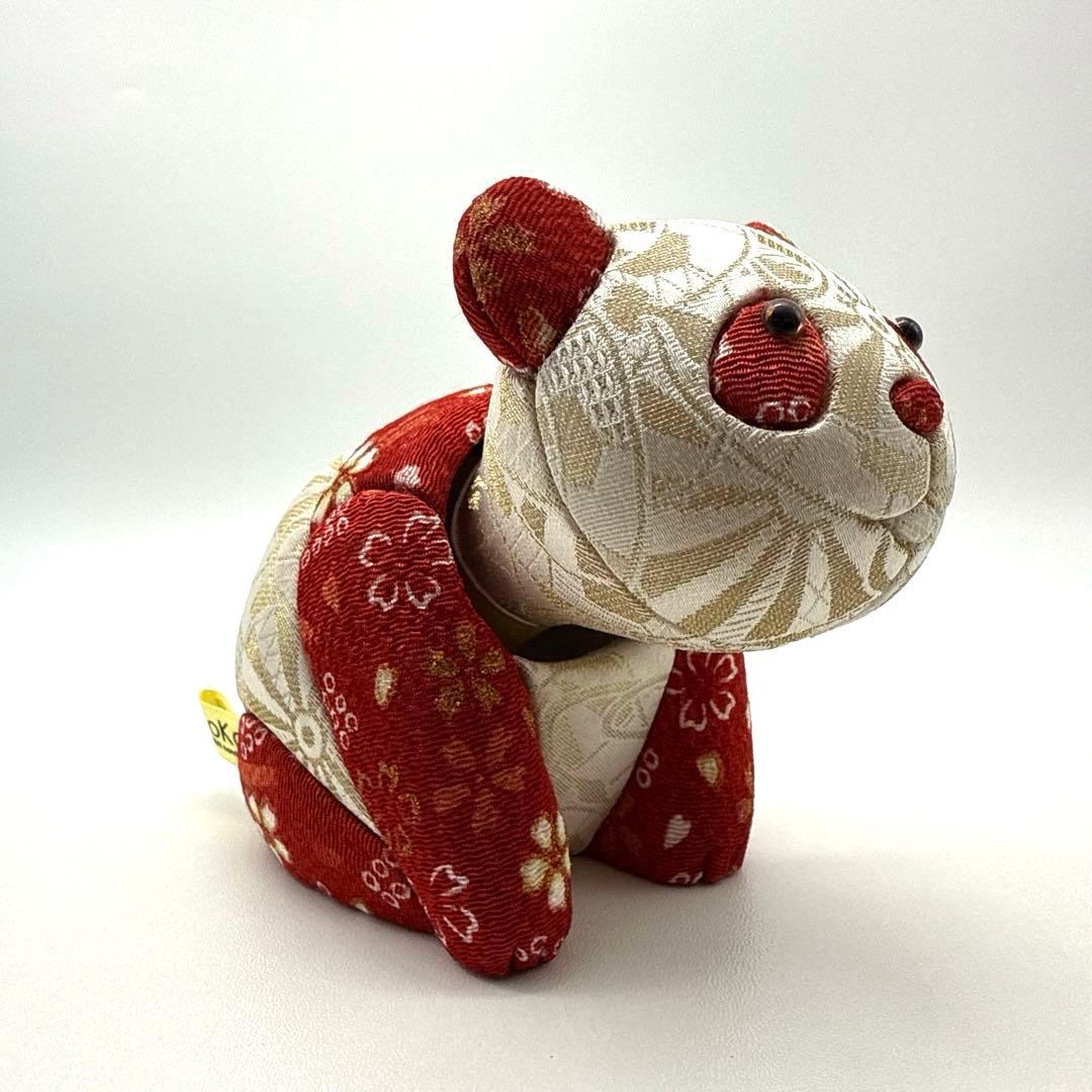 柿沼東光作 江戸木目込み人形 しあわせパンダ (紅）