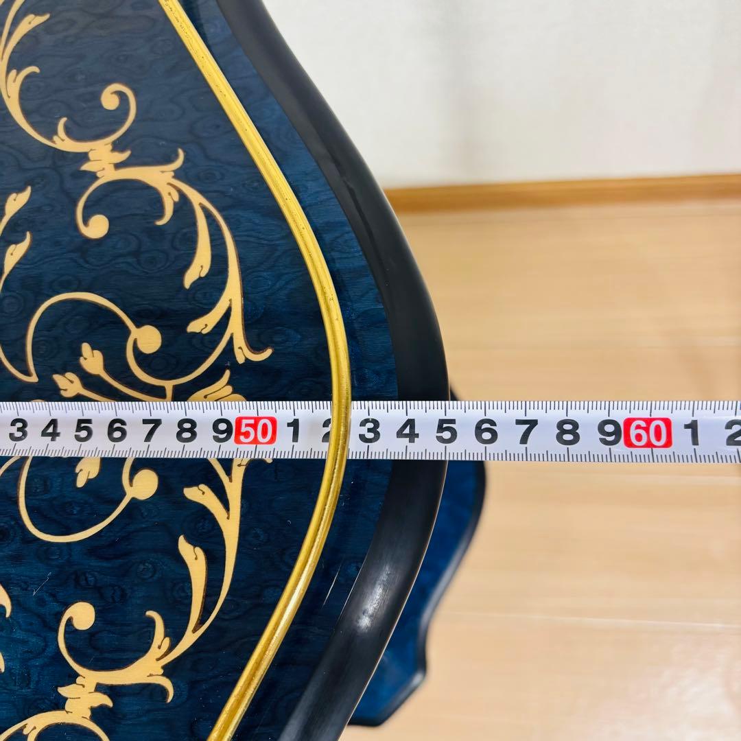 イタリア製 象嵌細工 サービスワゴン キッチンワゴン ワインテーブル ブルー