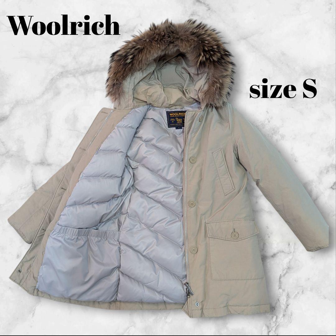 大特価✨ウールリッチ　ダウンジャケット　ベージュ　ファー　レディース　S