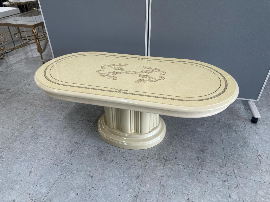 サルタレッリ　センターテーブル　フローレンス　ロココ調　大理石風　アイボリー