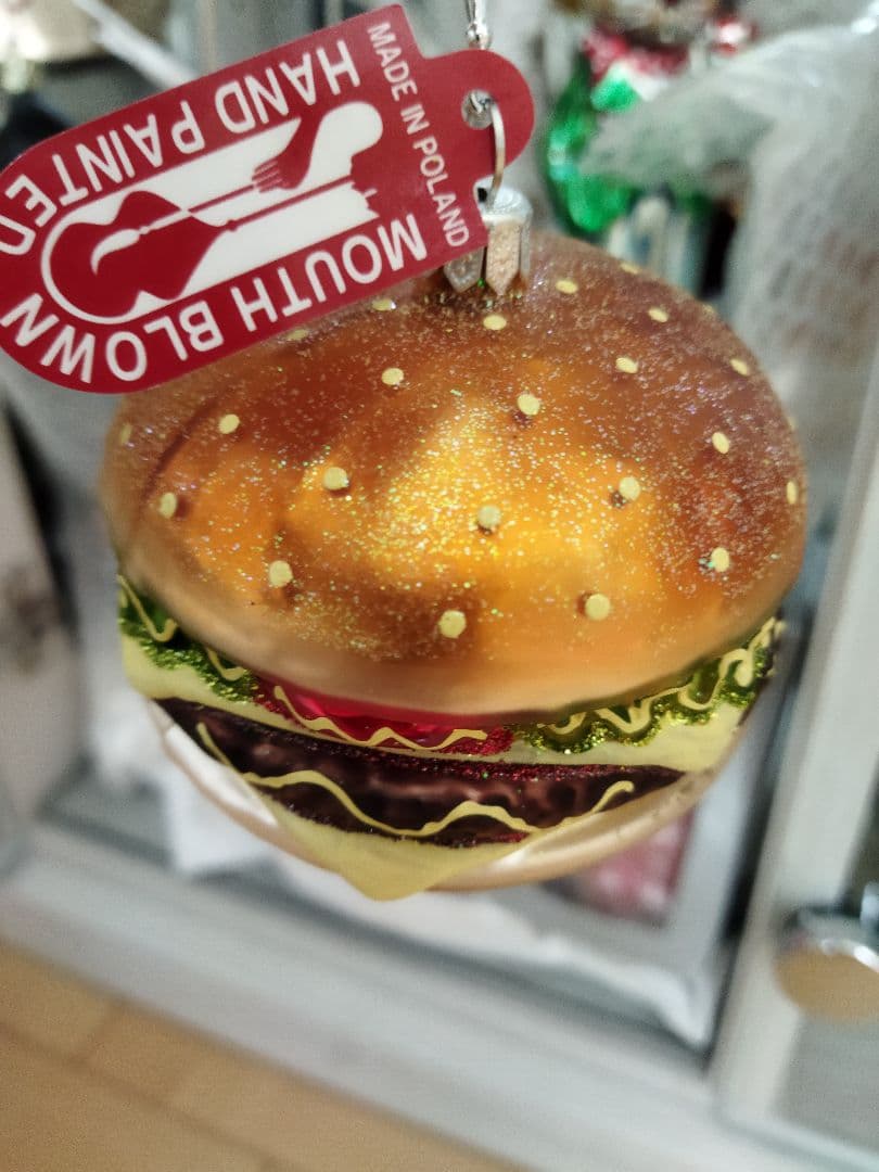 NYC ガラス製オーナメント ハンバーガー