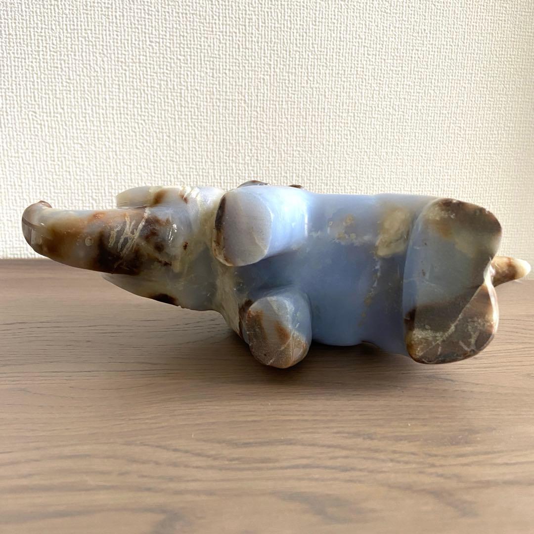 ブルーアゲート　象　ガネーシャ