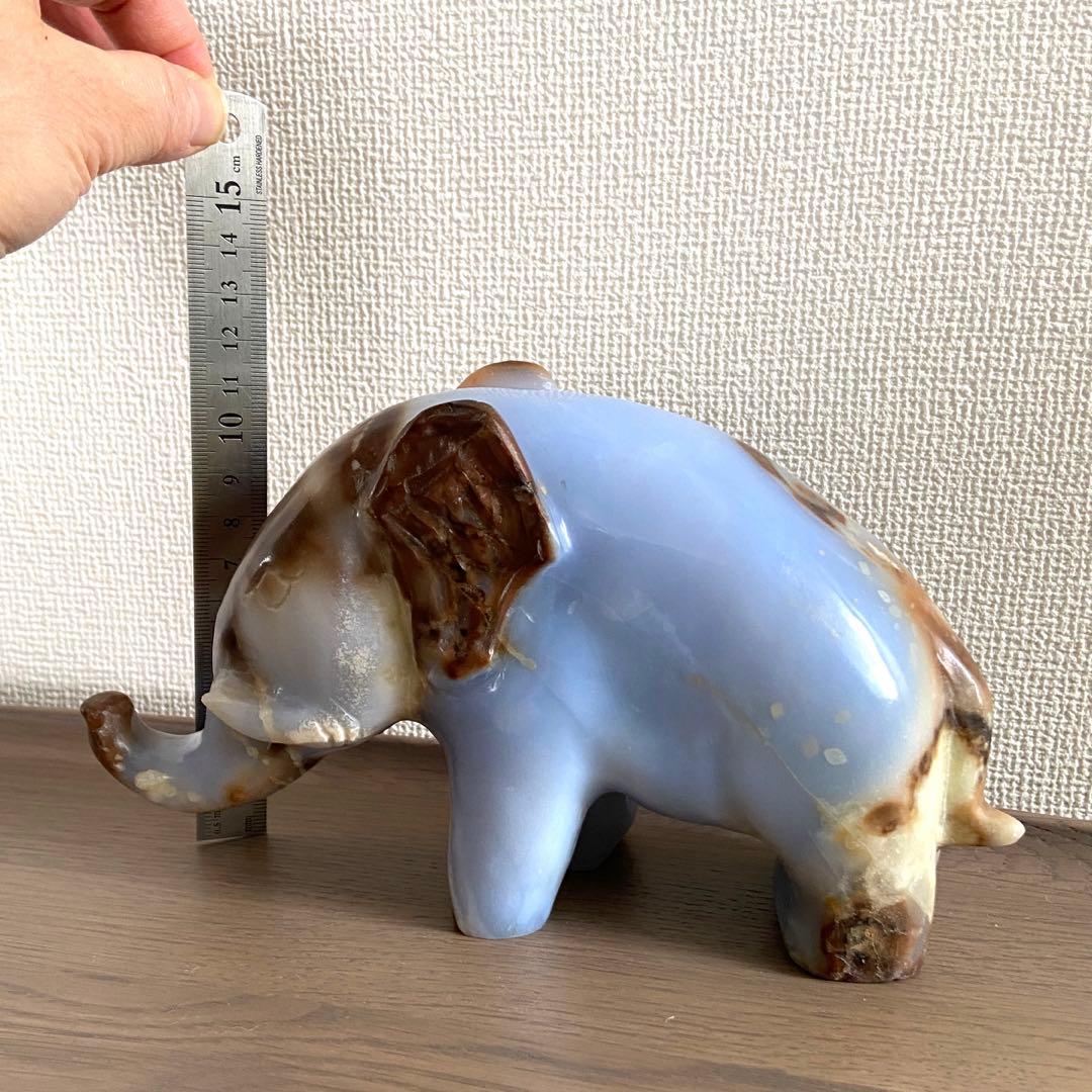 ブルーアゲート　象　ガネーシャ