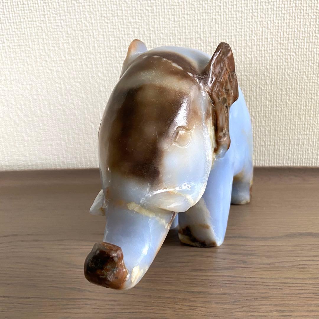 ブルーアゲート　象　ガネーシャ