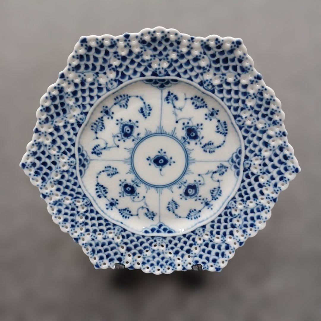 ロイヤルコペンハーゲン ブルーフル－デッド フルレース プレート直径21㎝