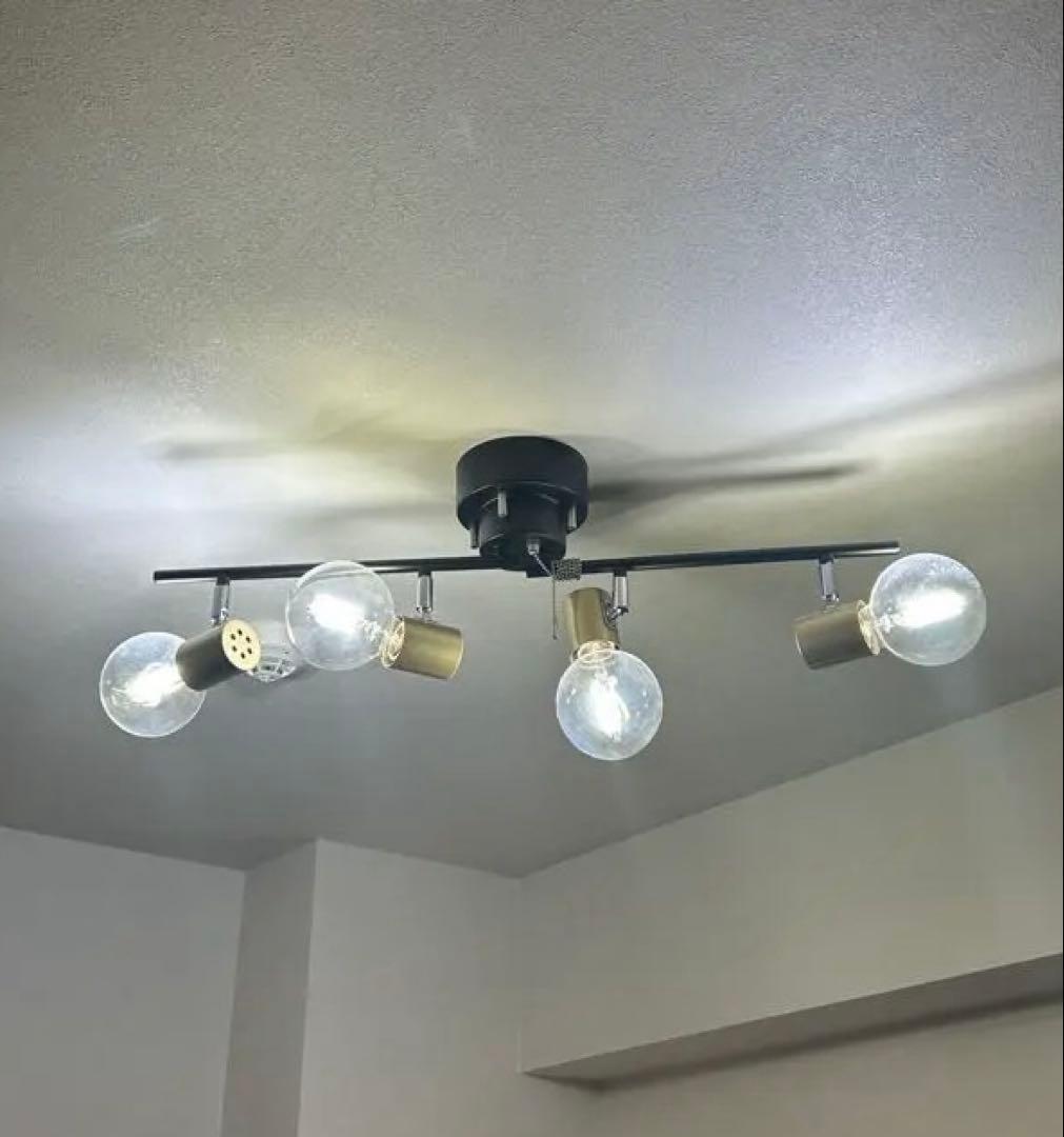 共同照明 シーリングライト LEDフィラメント電球4個 調光調色リモコン付き