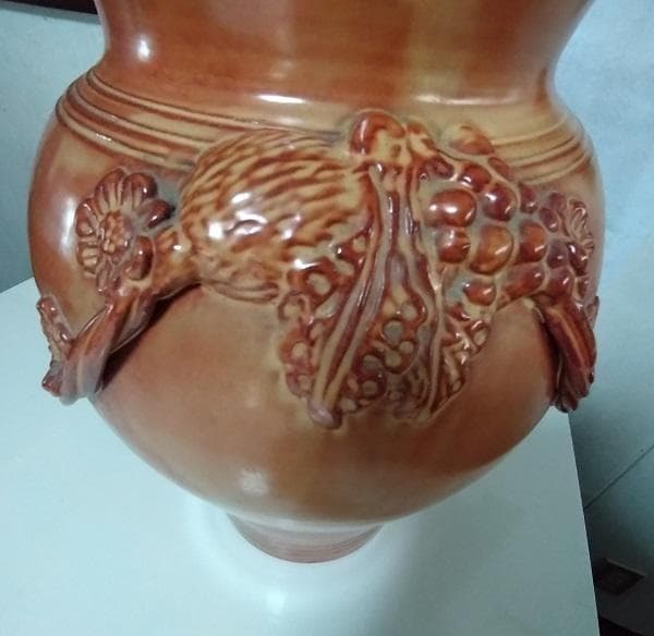 Y 長期保管 雲龍紋 朱泥 花瓶 傘立て 壷 インテリア