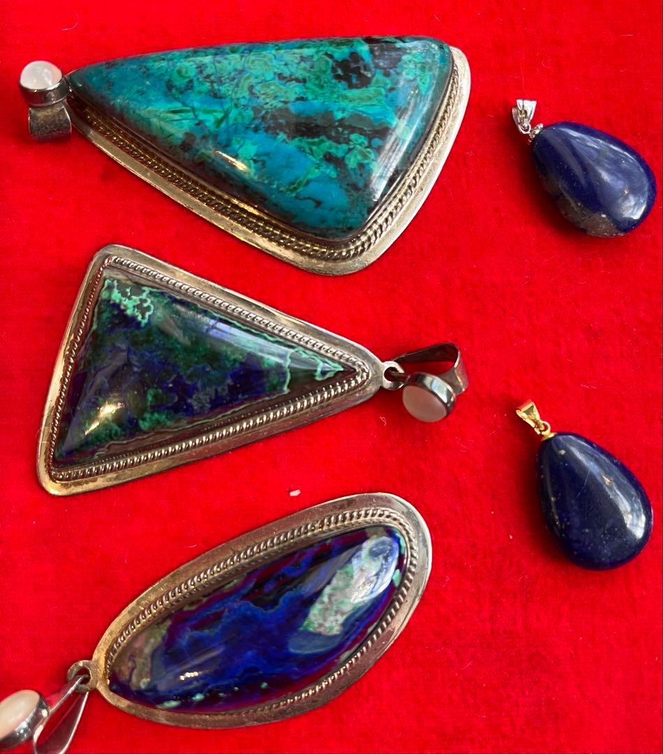 トルコ石　ラピスラズリ　ペンダントトップ　チャームヘッド