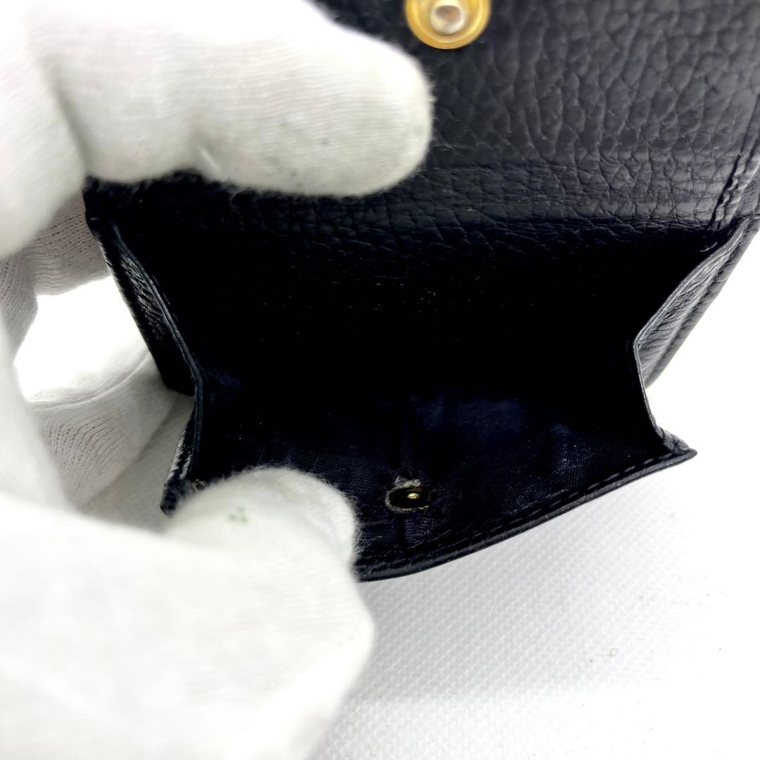 美品✨グッチ 三つ折り財布 マーモント GG ブラック レザー ゴールド ロゴ