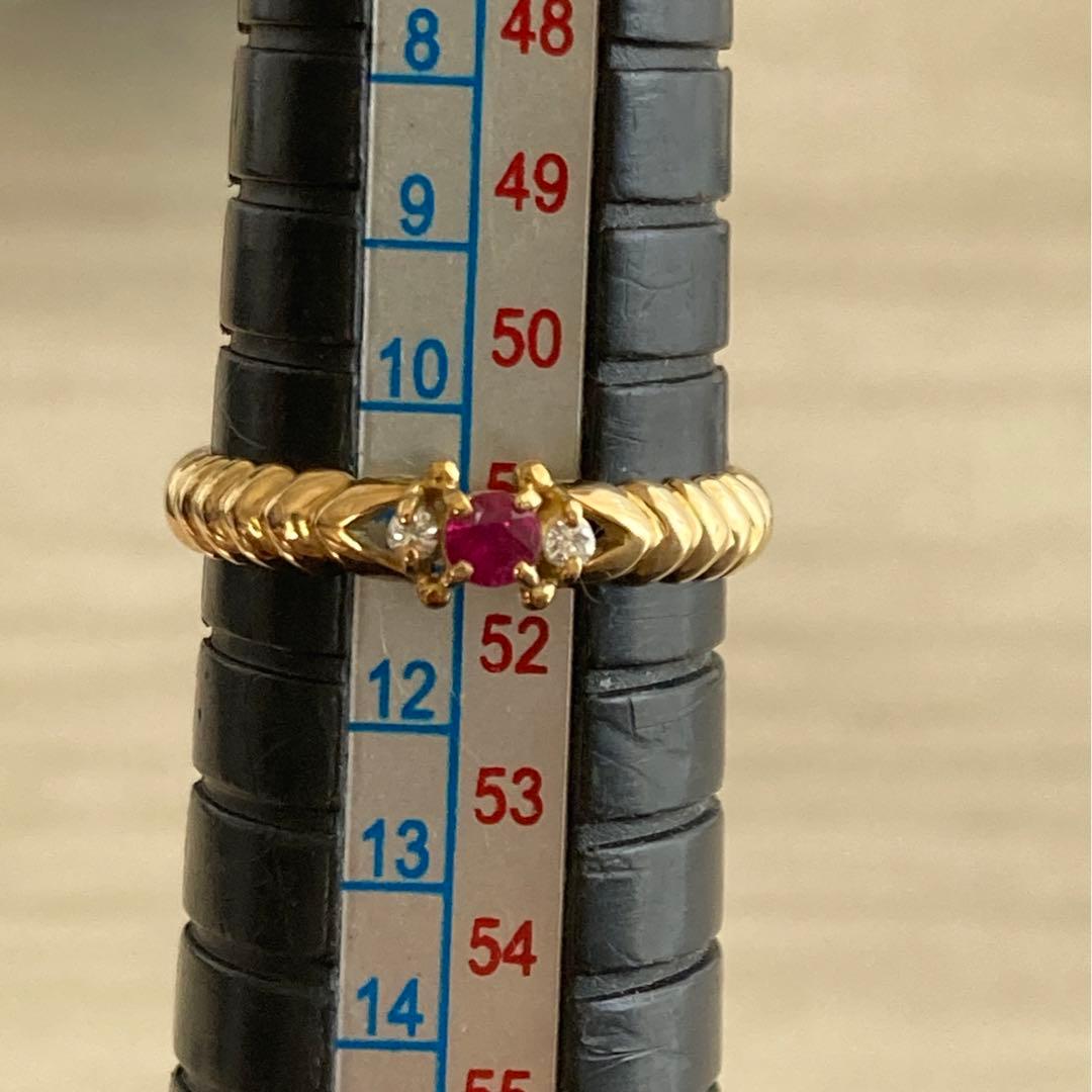 K18 指輪 リング ルビー ダイヤモンド 18金 ルビーリング　未使用　ケース