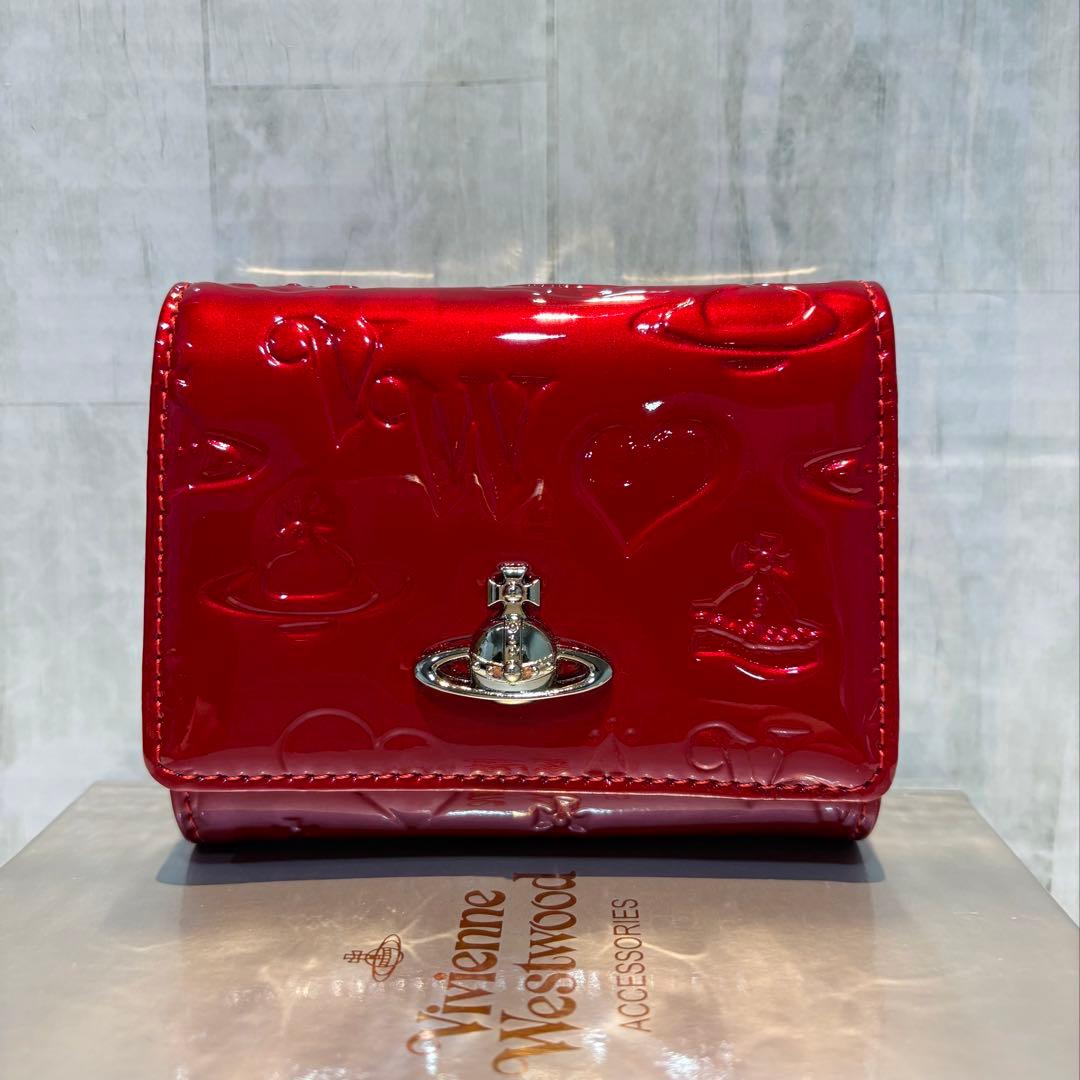 Vivienne Westwood 3つ折り財布 / レッド/シルバー金具付き