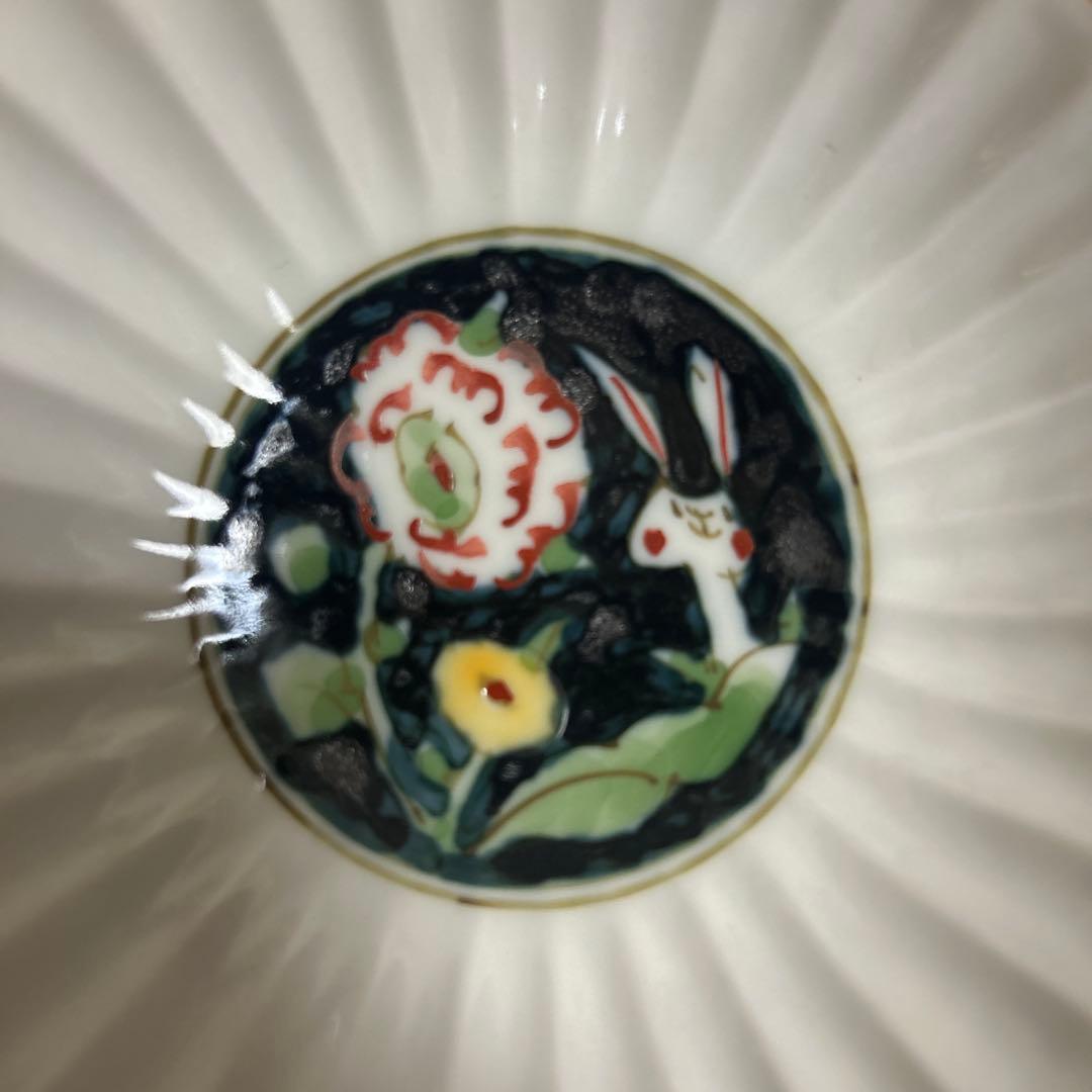 作家　陶芸作家　空萌工房 うさぎ 田口紀美子　菊割小鉢　3枚セット