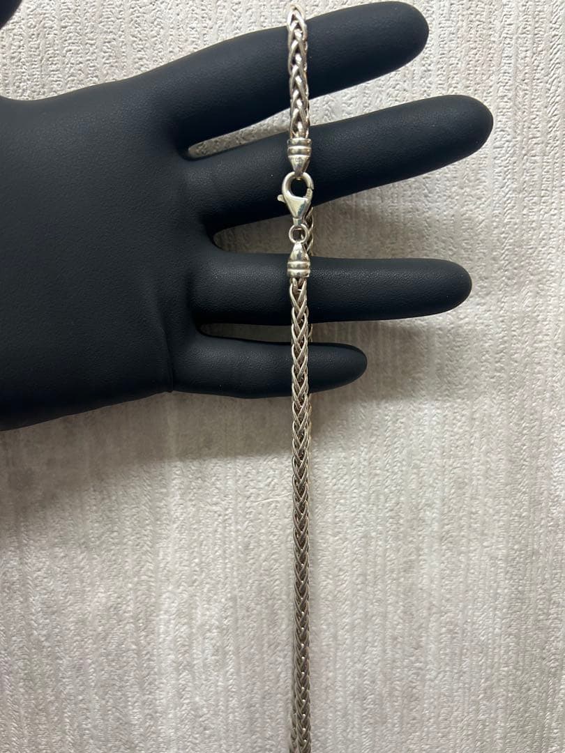 シルバー925 ネックレス　チェーンネックレス　編み込み　シルバーネックレス