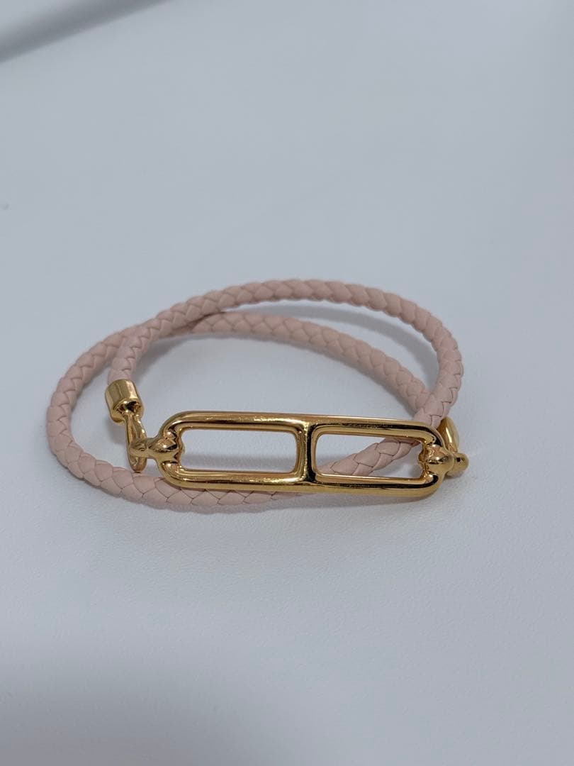 エルメス　編み込みレザーブレスレット