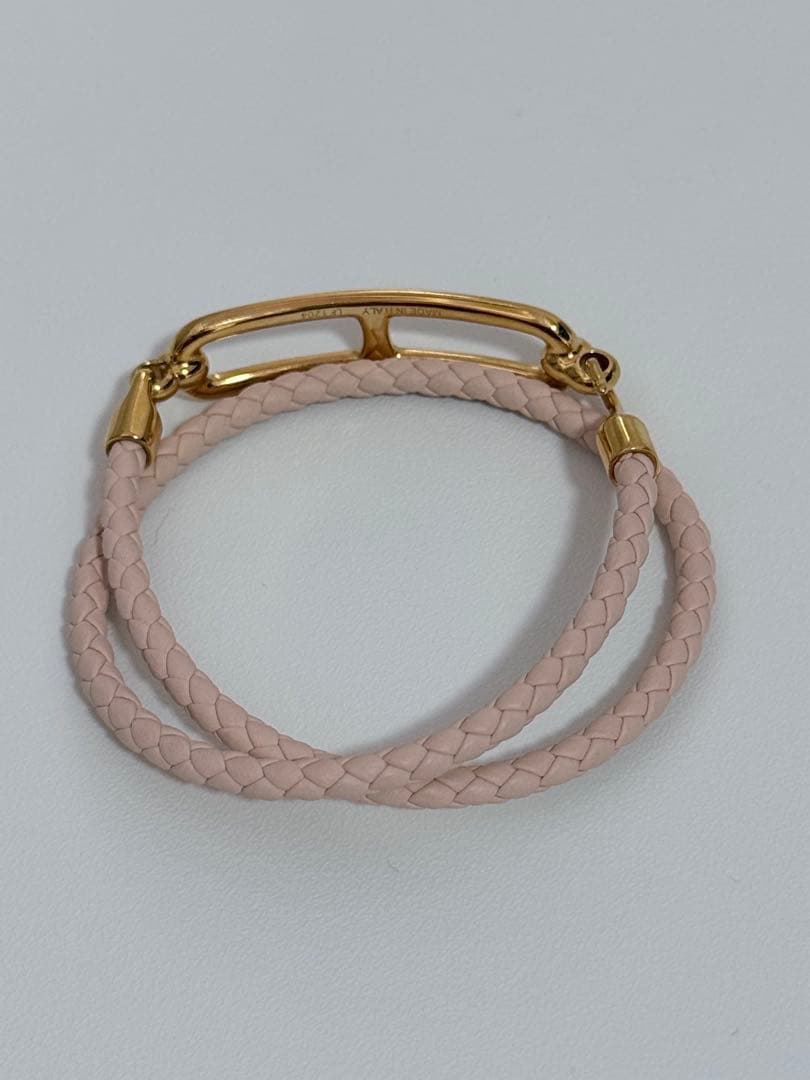 エルメス　編み込みレザーブレスレット