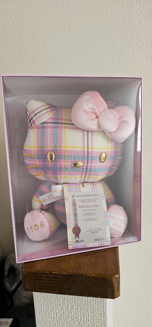 ぬいぐるみ HELLO KITTY 50TH ANNIVERSARY TARTAN