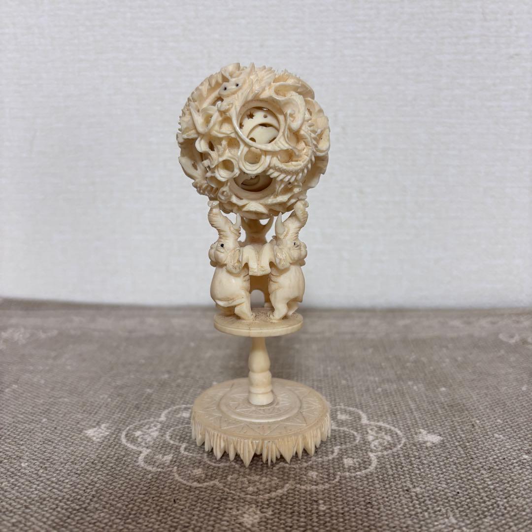 象牙調　天球　多層球　置物