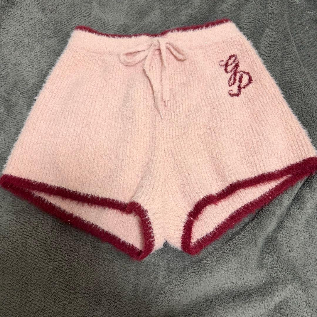 ジェラートピケ ラメフェザーカーディガン ショートパンツ セット