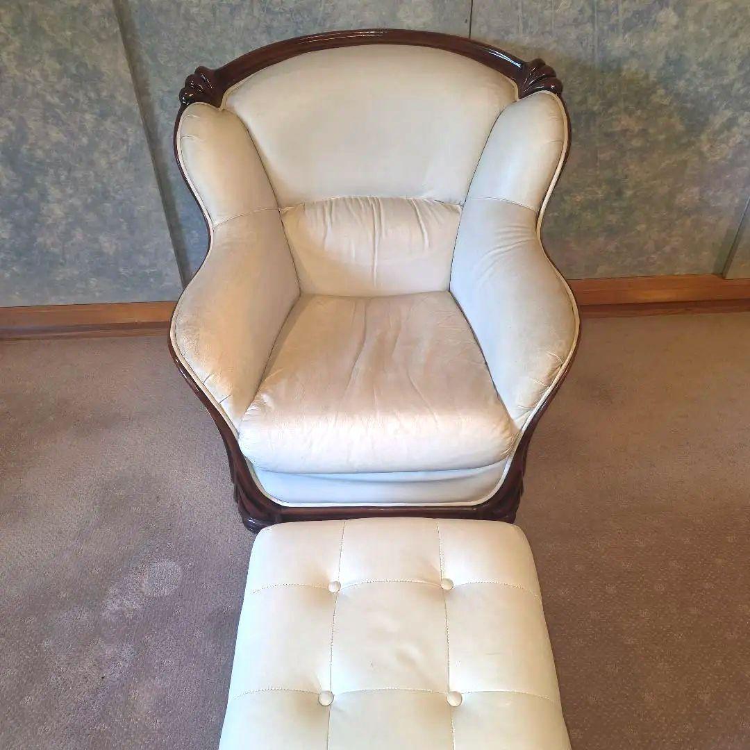【アンティーク】本皮レザー １人掛けソファ