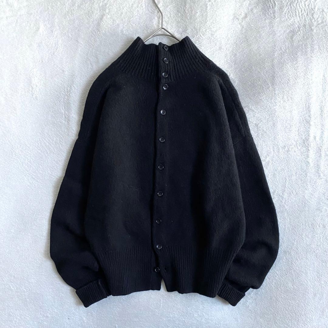 【美品✨】martinique カシミヤ混　バックボタン　ニット　ハイネック　黒