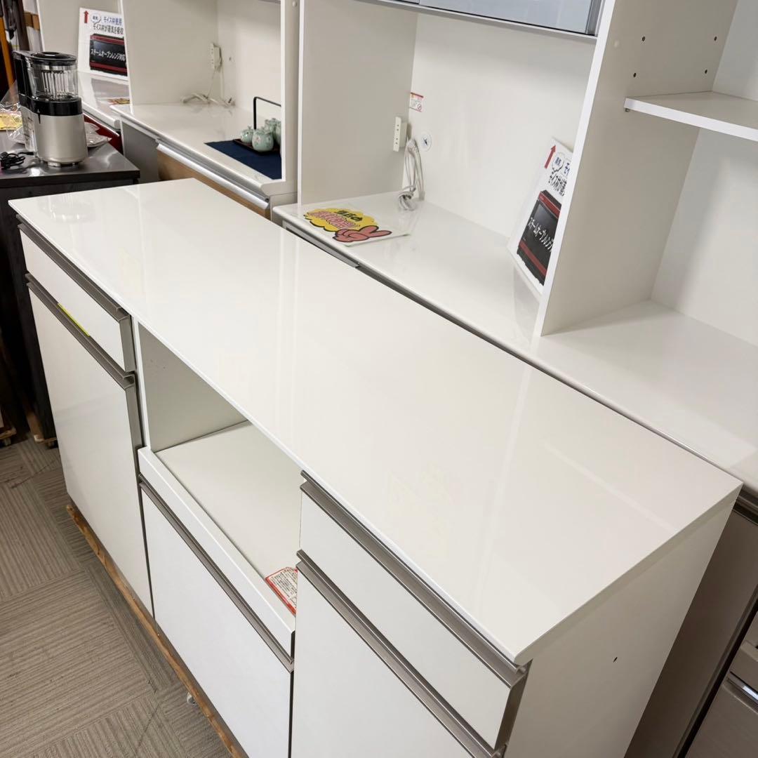 【 超美品‼️】定価22万♪ 綾野製作所 160cm幅キッチンカウンター 食器棚