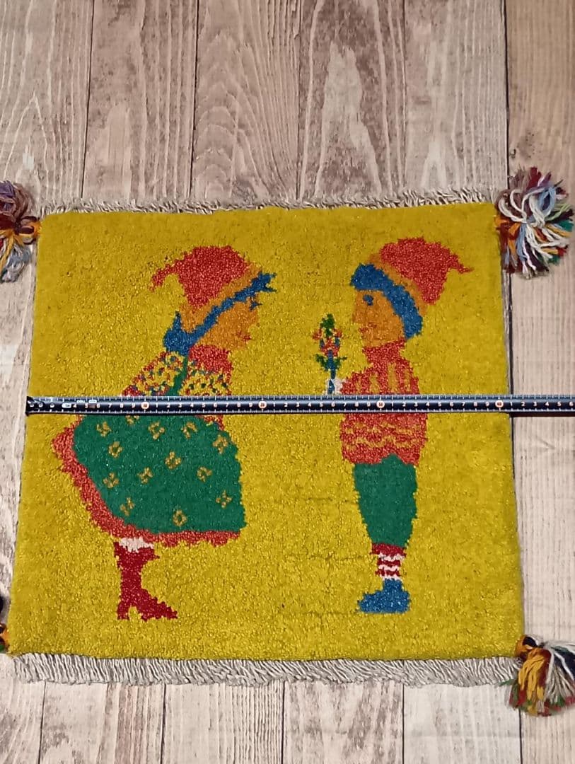 【ギャロさま専用】ペルシャ絨毯　ギャッベ　座布団　手織り　イラン(50)