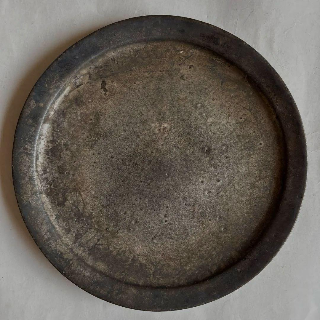 安藤雅信　ピューター　銀彩　皿