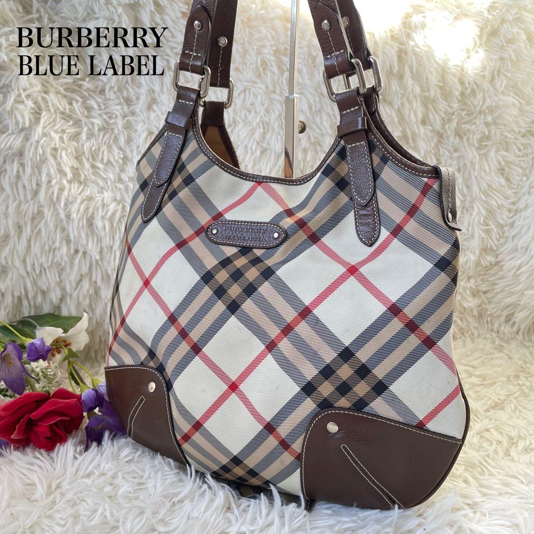 BURBERRY BLUE LABELバーバリーノバチェックトートバッグ肩掛け可