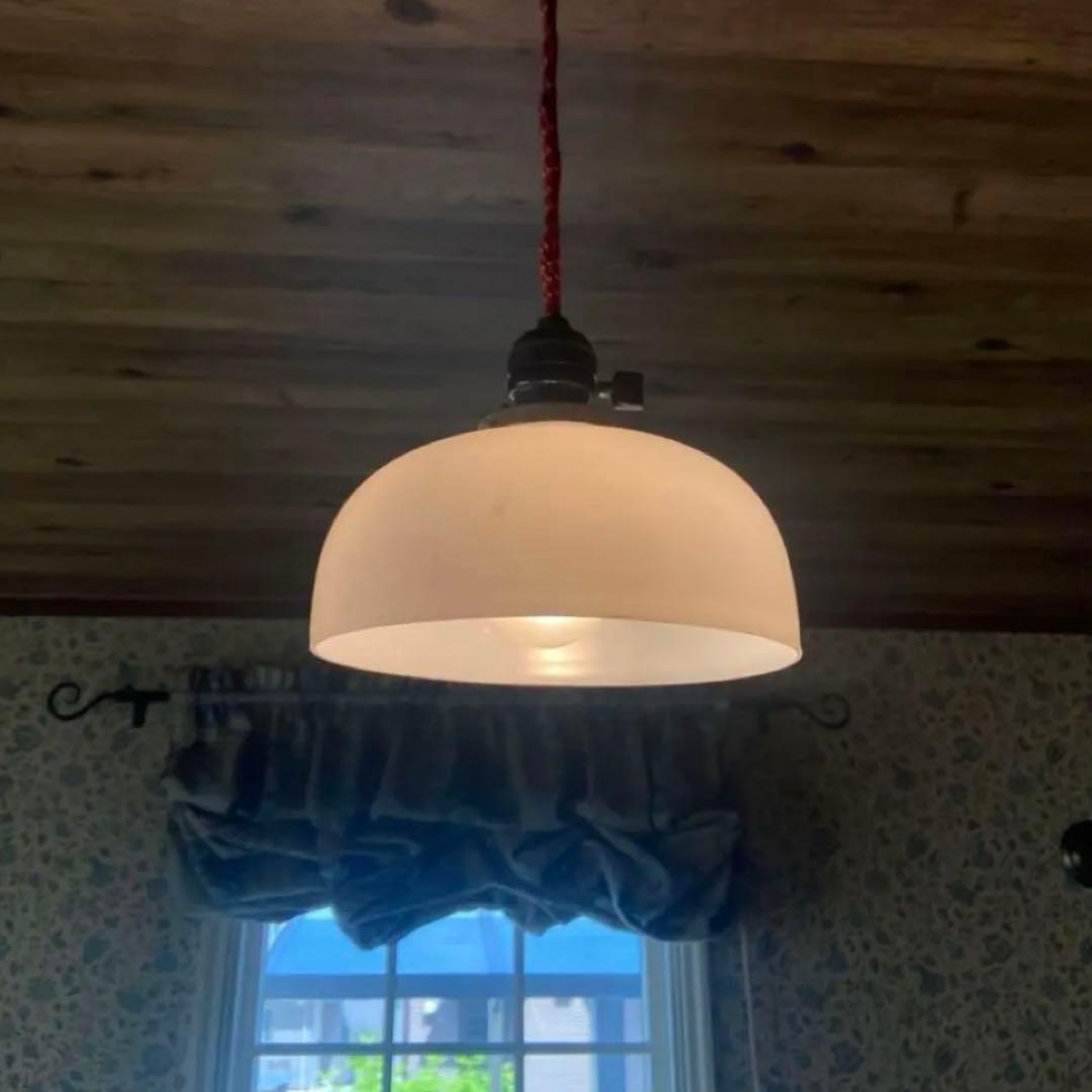 大正ロマン　電笠　天井照明　乳白ガラス　和モダン　アンティーク