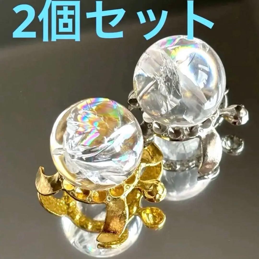 商談中2個セット‼️激虹アイリスクォーツ ミニスフィア 25.2mmと24.2mm