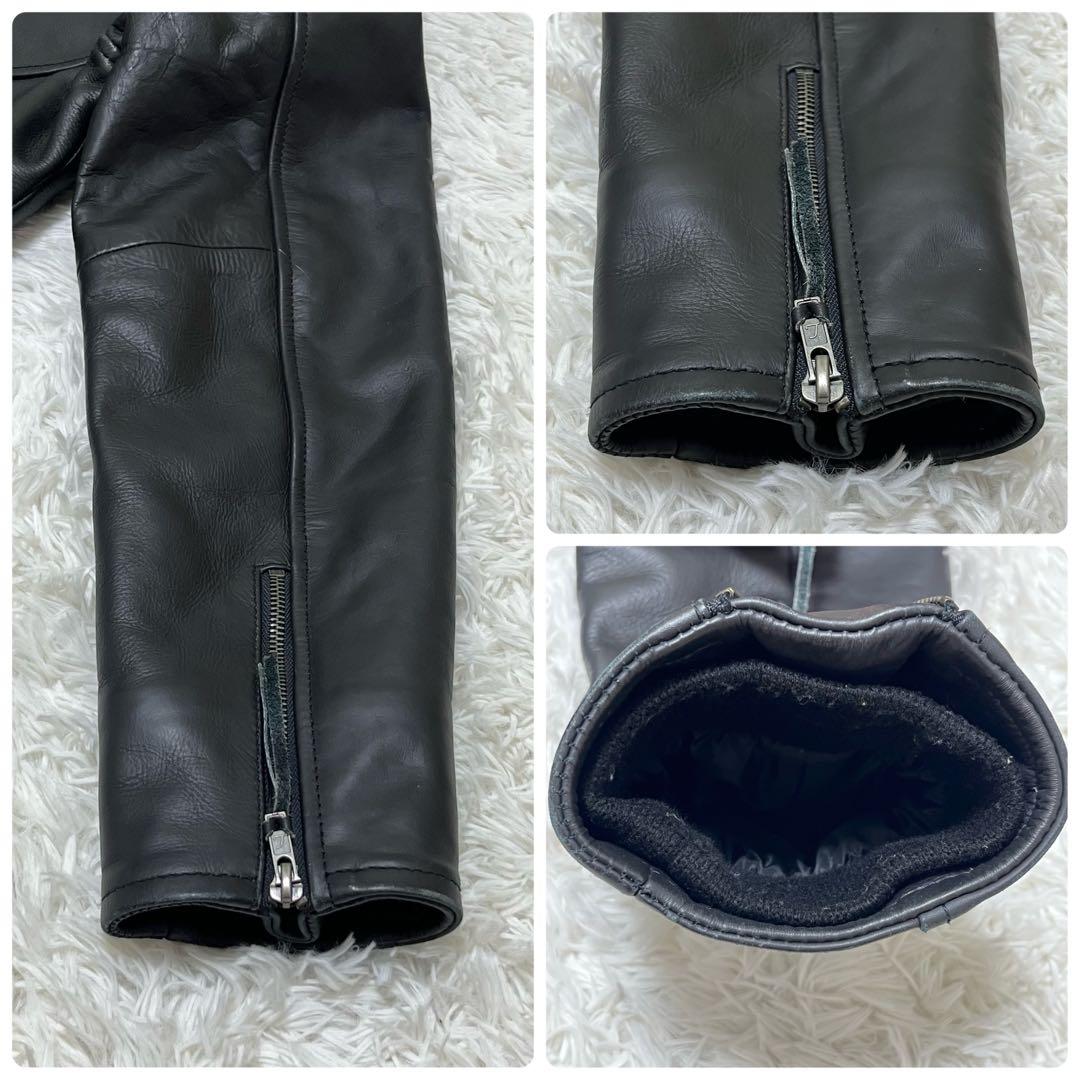 美品✨リューグーレザーズ シングルライダース カウレザー ブラック 重厚感