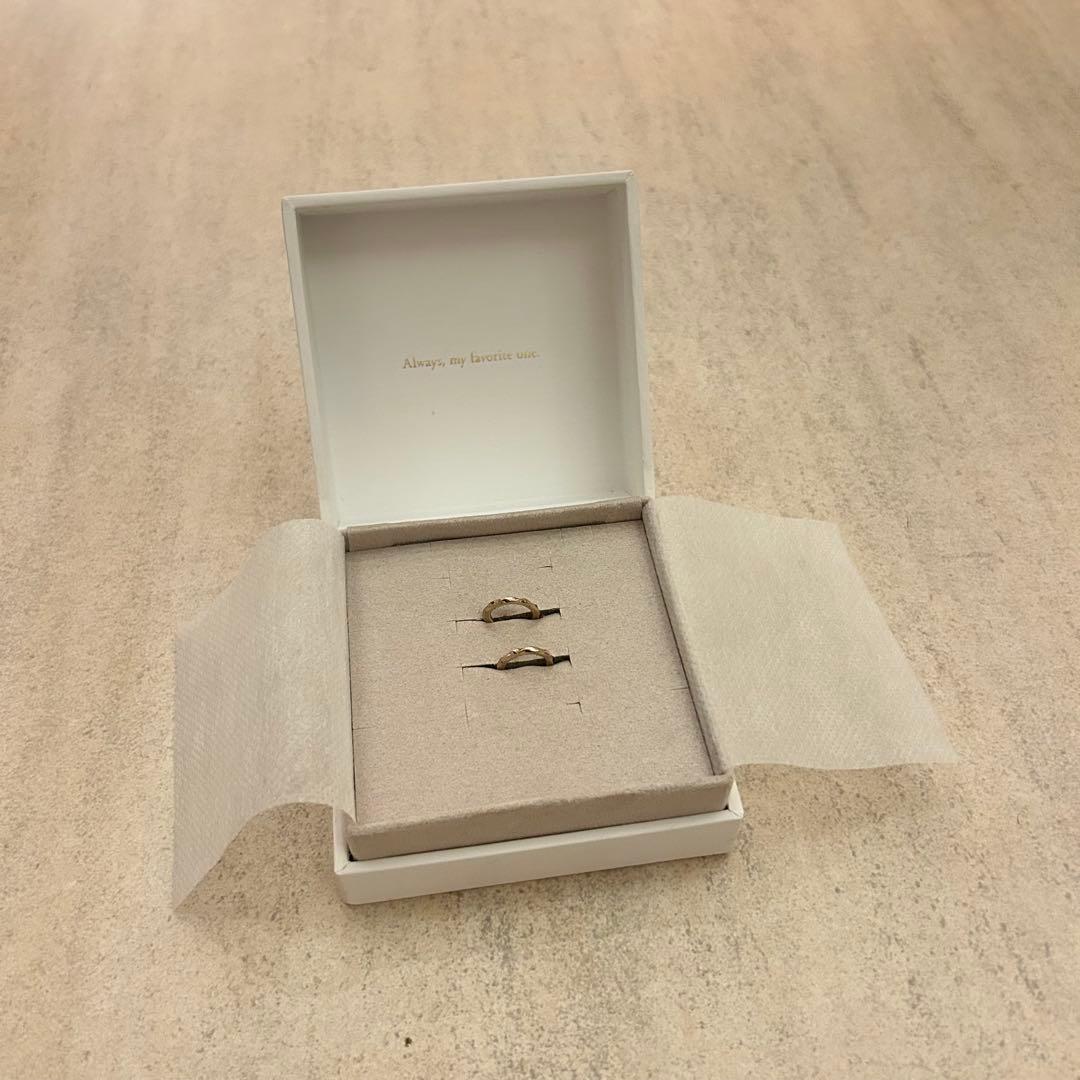 ete 未使用 ツイストフープピアス ピンクゴールド