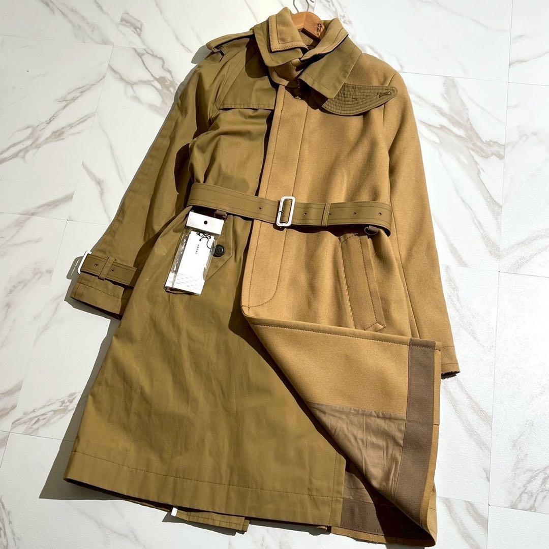 極美品 タグ付き✨sacai ドッキング異素材トレンチコー アシンメトリー 希少