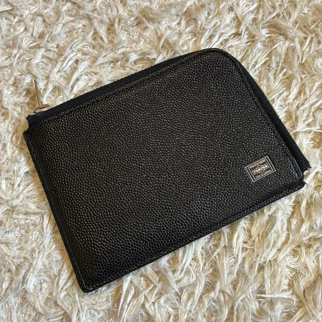 【希少　極美品】ポーター コンパクトウォレット L字ファスナー 黒　プリュム