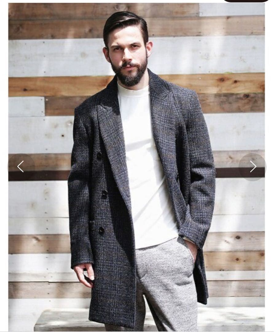 MR.OLIVE HARRIS TWEED ダブルチェスター　コート S