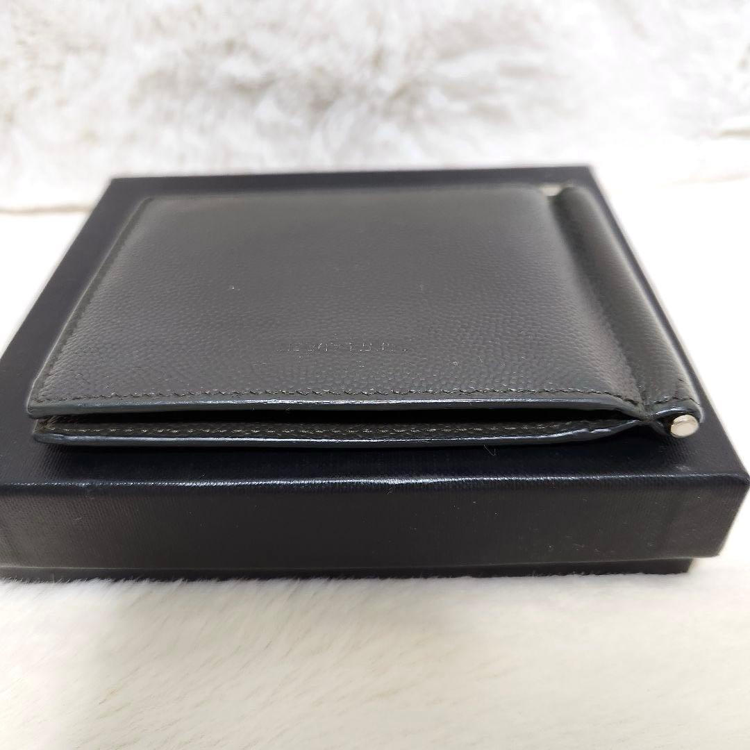 ✨極美品　付属品あり✨サンローラン　マネークリップ　キャビアスキン　カーキ