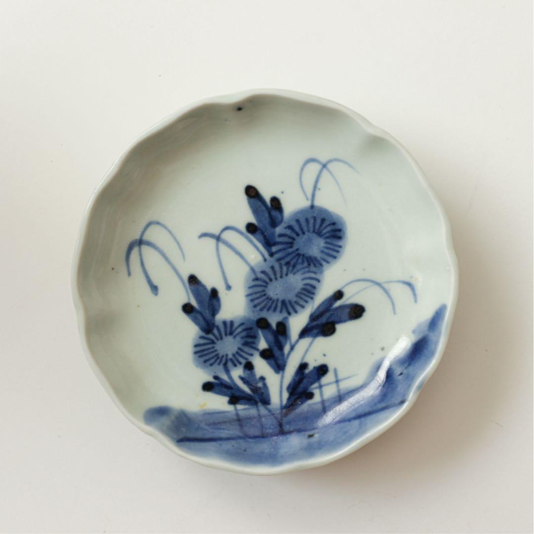 古伊万里　伊万里　小皿　江戸　後期　菊　3客セット