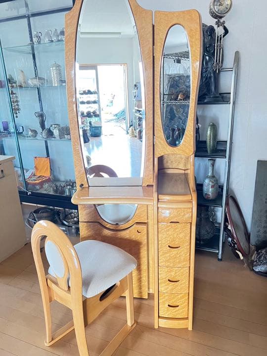 鏡台 ドレッサー 天然木化粧合板