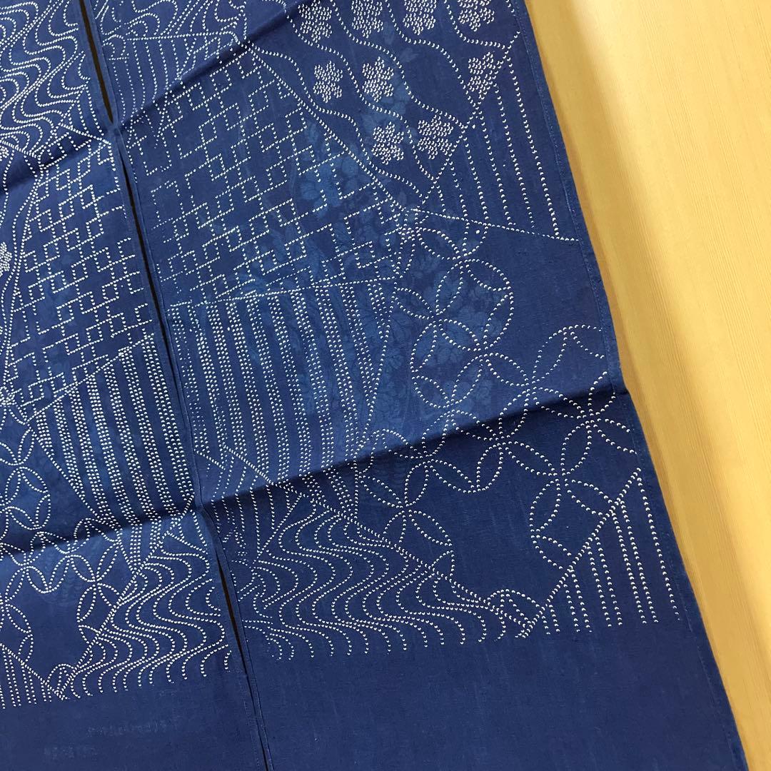 藍染 暖簾❣️本当に良い物をお探しの方❣️藍染工芸士『鈴木松男』作❣️長板藍染 A