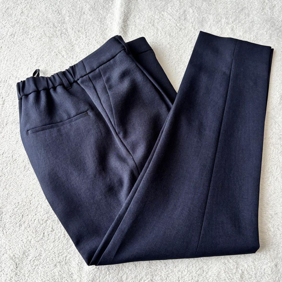 美品 INDIVI インディヴィ ノーカラー パンツスーツ ノーカラー L