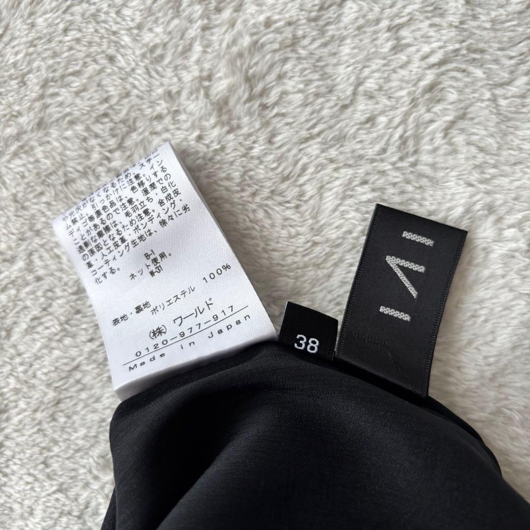 美品 INDIVI インディヴィ ノーカラー パンツスーツ ノーカラー L