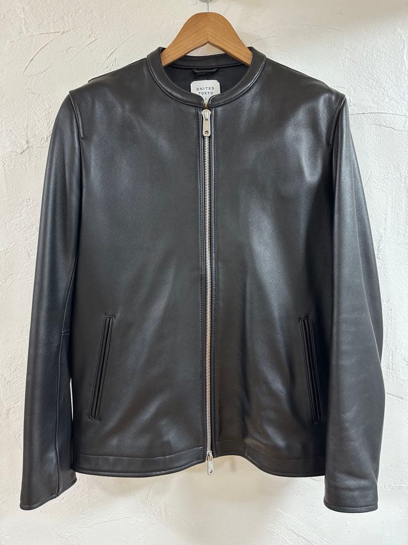 【美品】UNITED TOKYOラムレザーシングルライダースジャケット