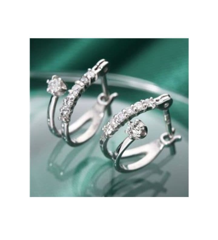 K10WG ダイヤモンドエタニティフープピアス 0.1ct