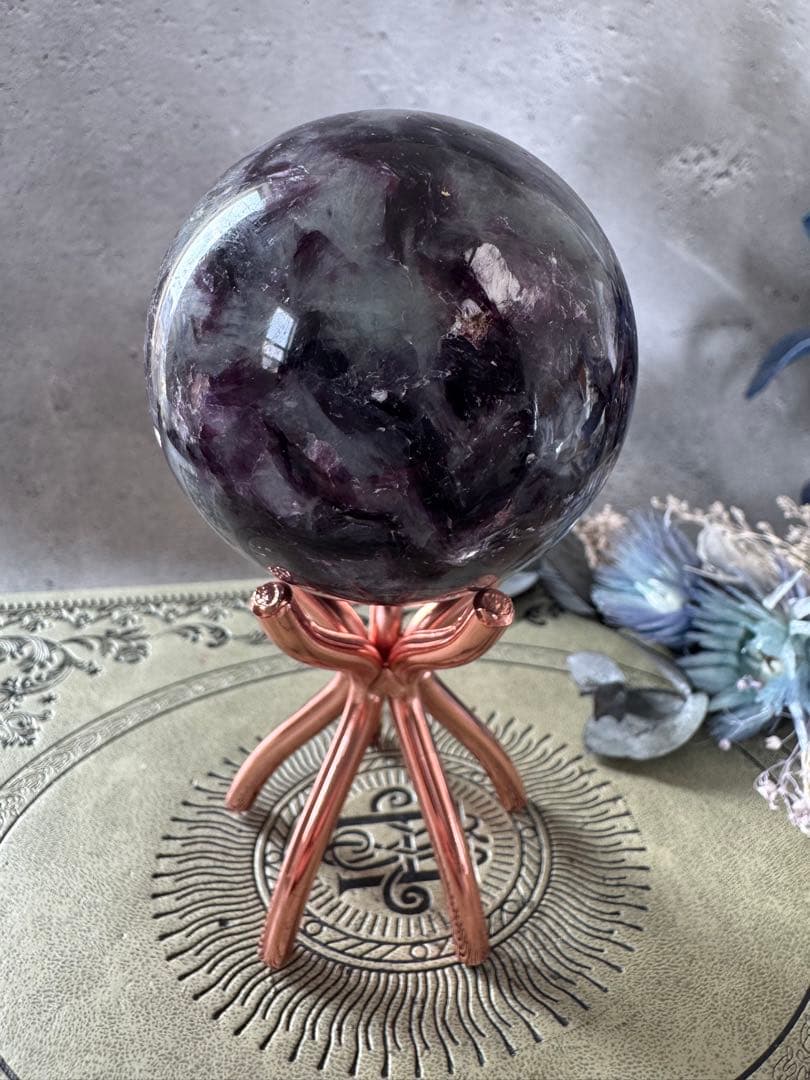 アクアマリン　銀河様　パープル　キラキラ　レピド　マイカ　トルマリン　スフィア