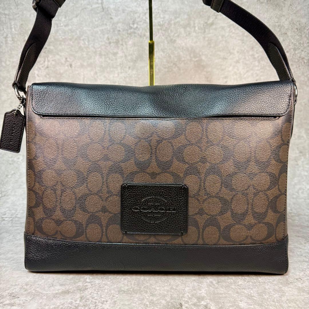 【美品】COACH コーチ メッセンジャーバッグ A4可 レザー