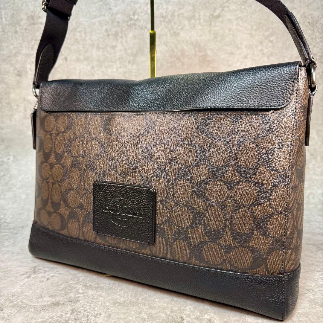 【美品】COACH コーチ メッセンジャーバッグ A4可 レザー