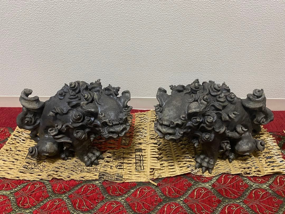 最終値下げ　超美品　シーサー　焼締め　激レア一点もの